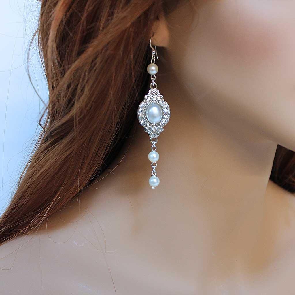 Long Pearl Dangle Earrings - Gothic Grace Inc