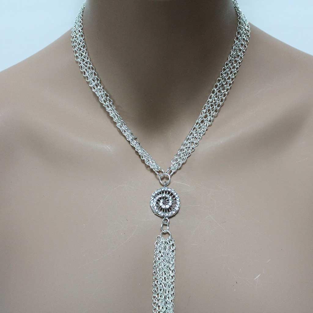 Long Silver Tassel Necklace - Gothic Grace Inc