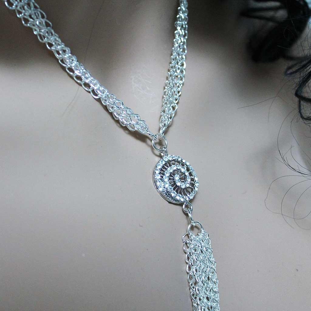 Long Silver Tassel Necklace - Gothic Grace Inc