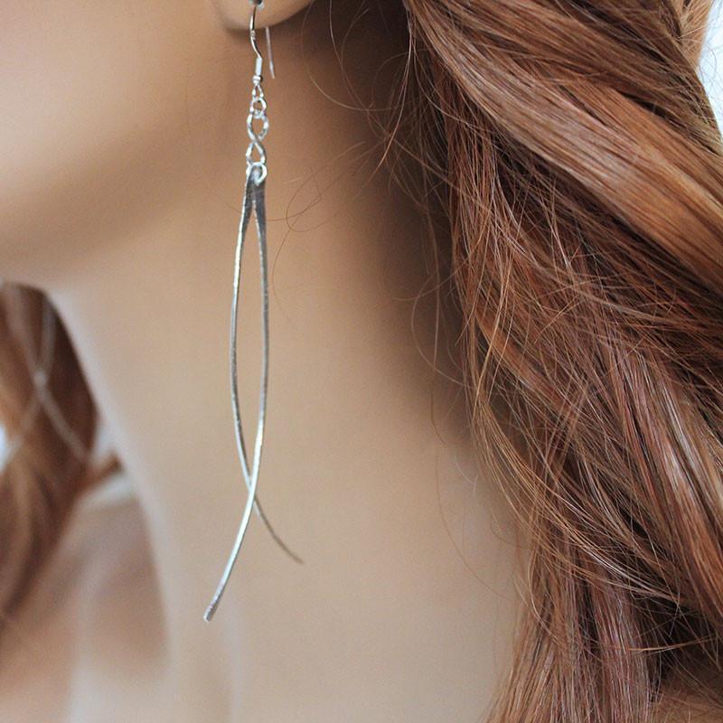 Long Sterling Silver Fashion Earrings - Gothic Grace Inc