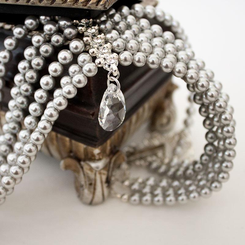 ネックレス・チョーカー Gray Pearl Necklace Genuine Dark Gray & White Freshwater Pearl Choker 17