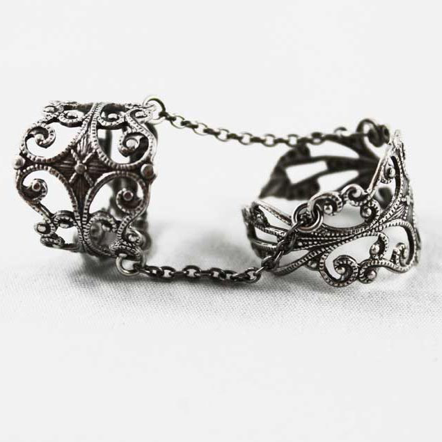 Gothic Double Ring handmade in Canada