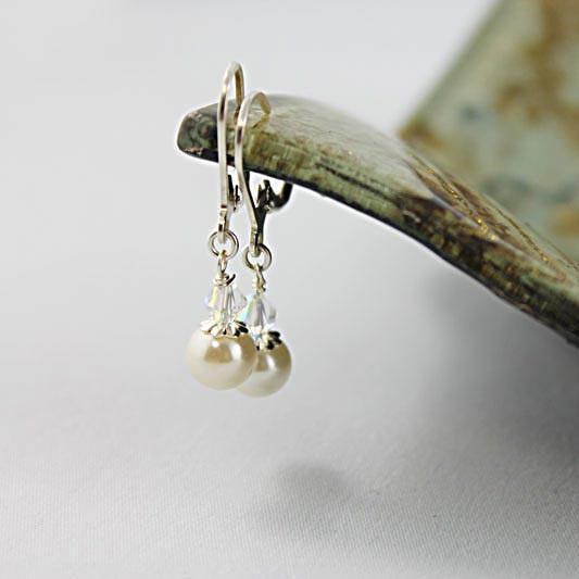 Pearl Crystal Dangle Earrings - Gothic Grace Inc