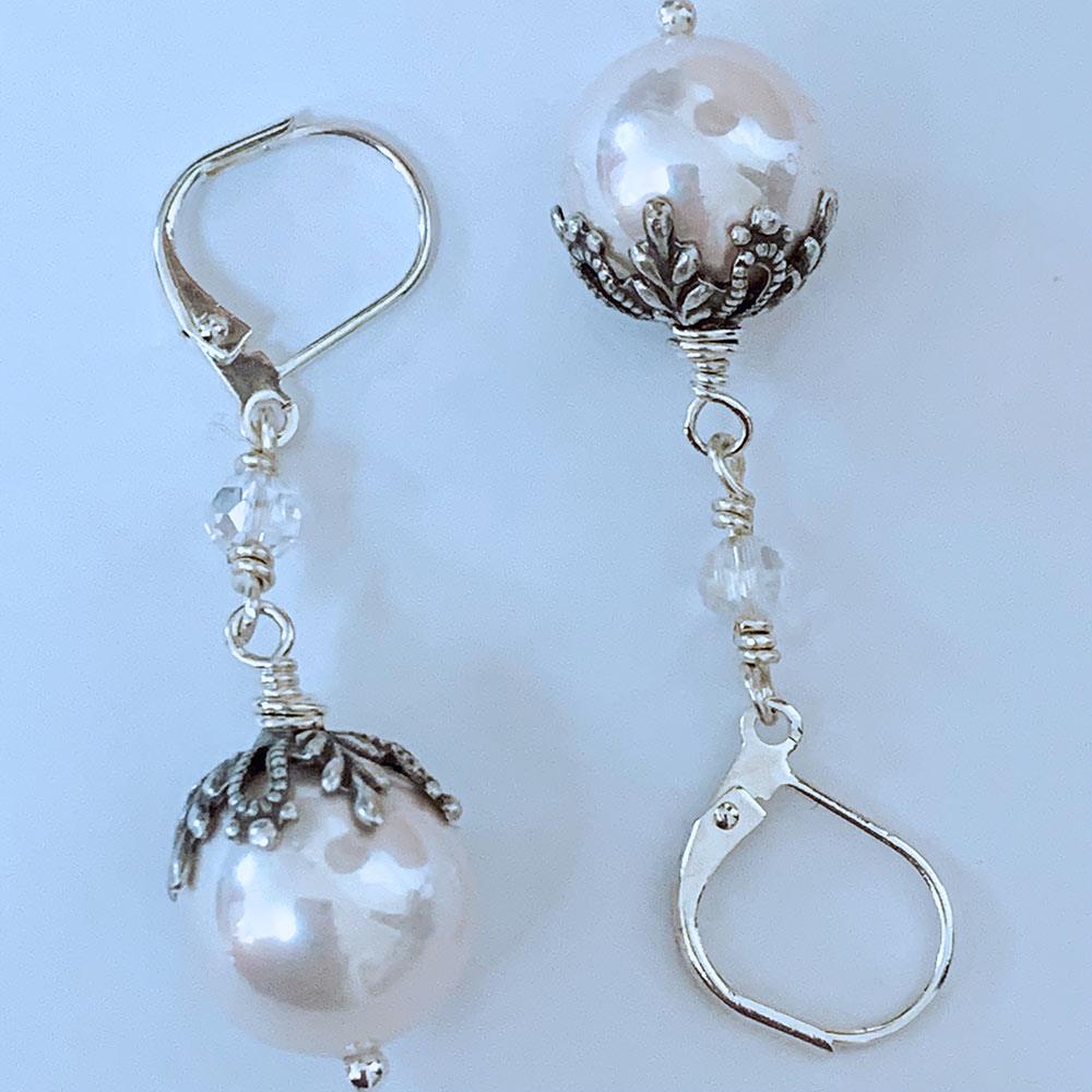 Gothic Victorian outlet Dangle Earrings with Pearls and Crystals