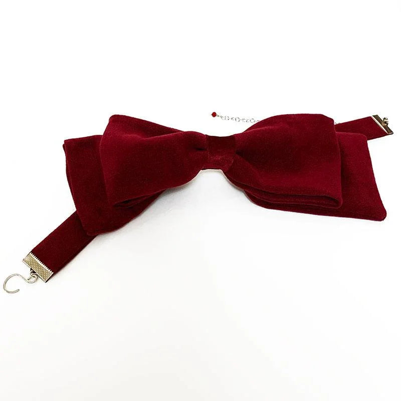 Red Bow Tie Choker - Gothic Grace Inc
