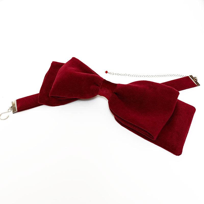 Red Bow Tie Choker - Gothic Grace Inc