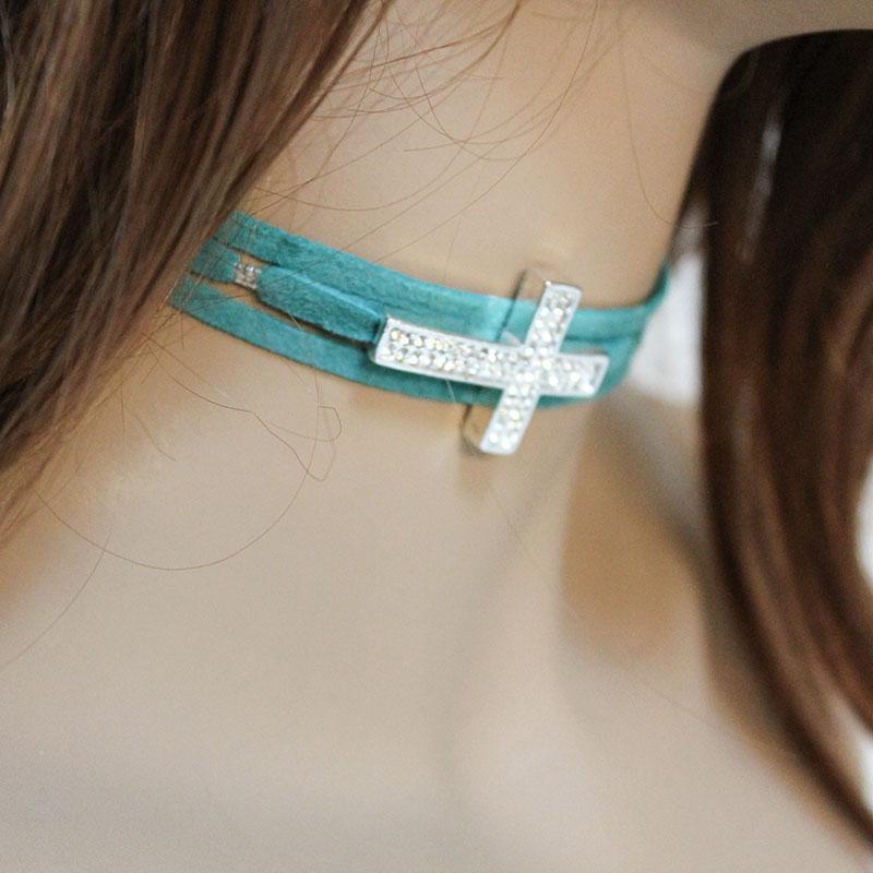 Sea Foam Green Rhinestone Choker - Gothic Grace Inc