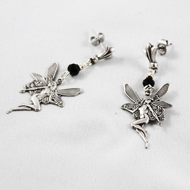 Silver Fairy Earrings - Gothic Grace Inc