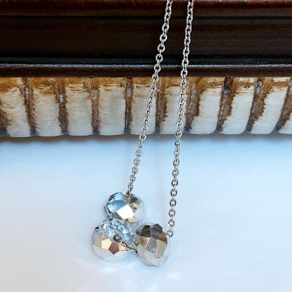 Floating crystal pendant deals necklace