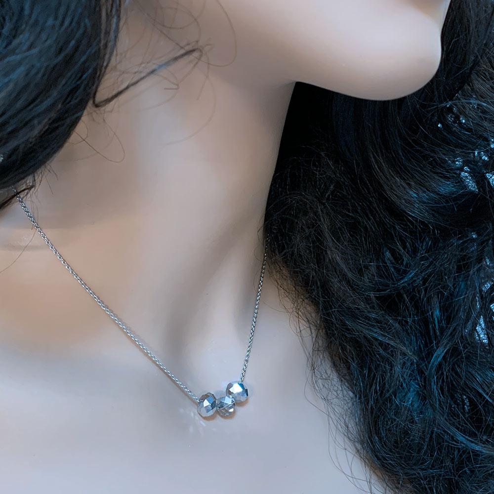 The Bella ~ Large Floating Gemstone Teardrop Necklace | cameoko