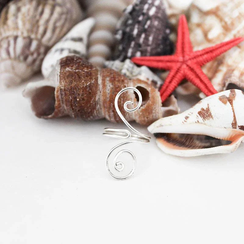 Silver Spiral Swirl Knuckle Ring - Gothic Grace Inc