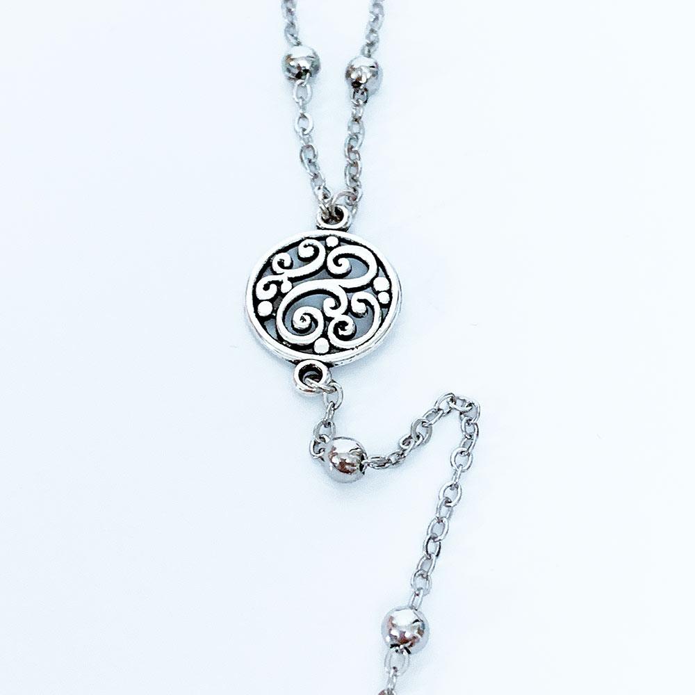 Silver Star of David Y Necklace with Swirl Connector - Gothic Grace Inc