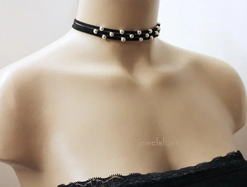 Simple Everyday Black Choker Necklace - Gothic Grace Inc