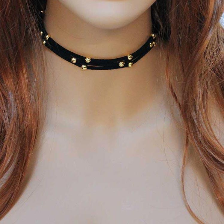 Simple Everyday Gold Bead Choker - Gothic Grace Inc