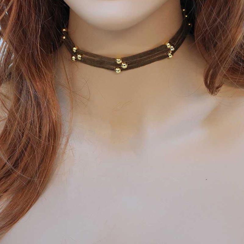 Simple Everyday Gold Bead Choker - Gothic Grace Inc