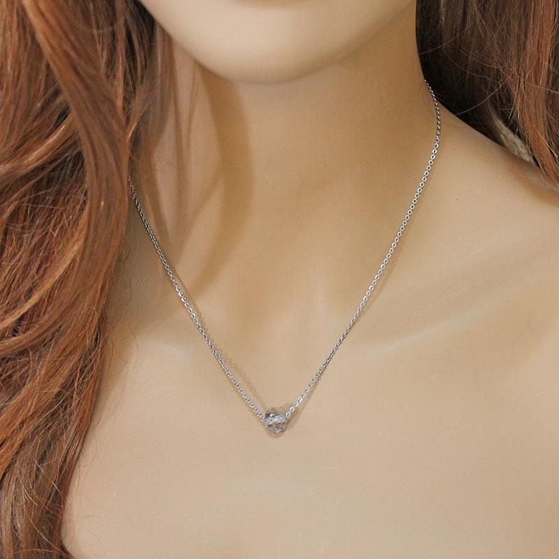 Single Crystal Bead Silver Necklace - Gothic Grace Inc