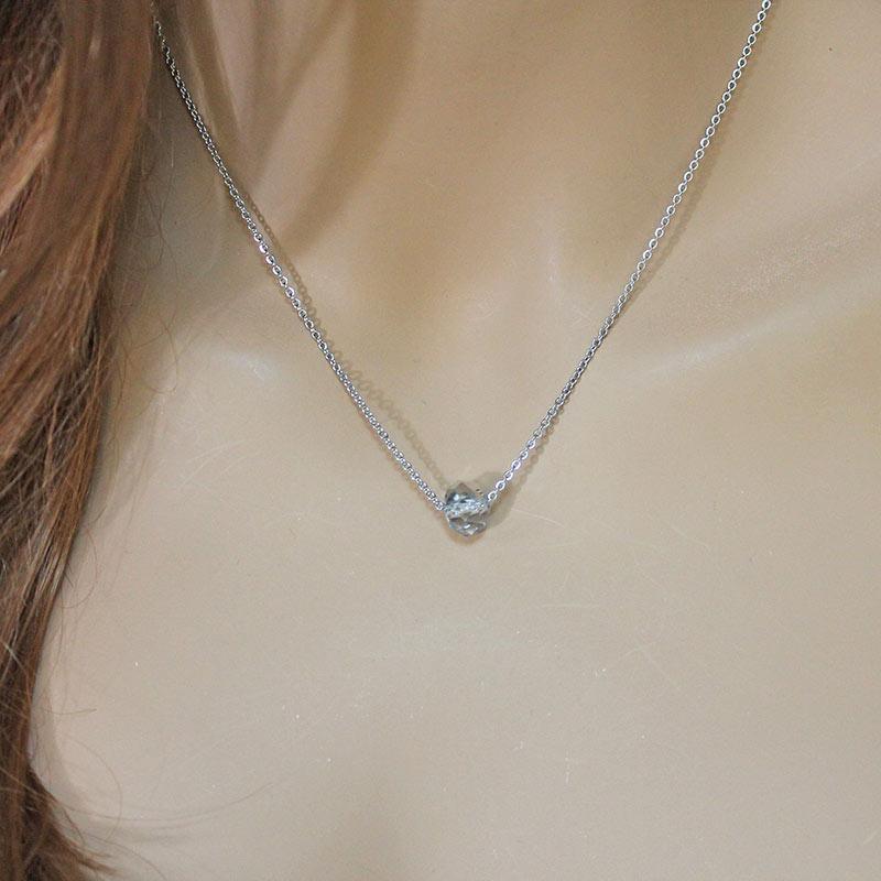 Single Crystal Bead Silver Necklace - Gothic Grace Inc