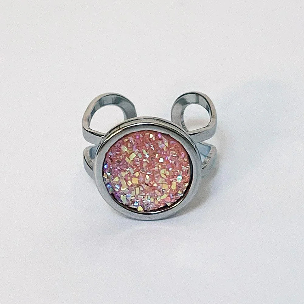 Stainless Steel Pave Ring - Gothic Grace Inc