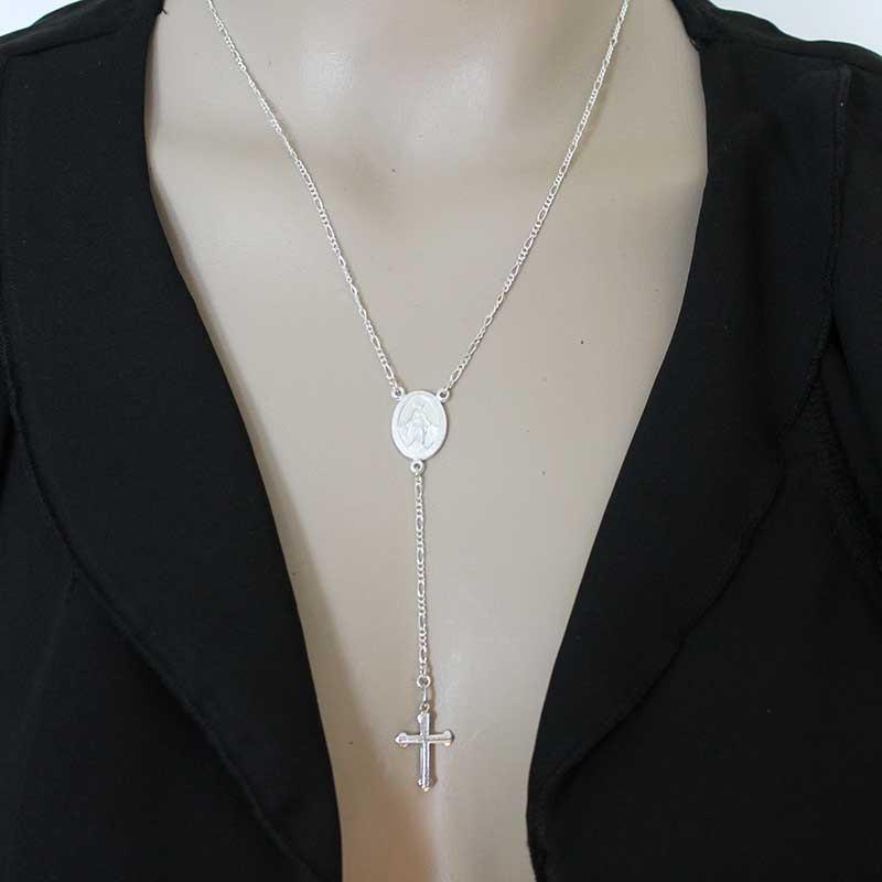 Sterling Silver Cross Y Necklace - Gothic Grace Inc