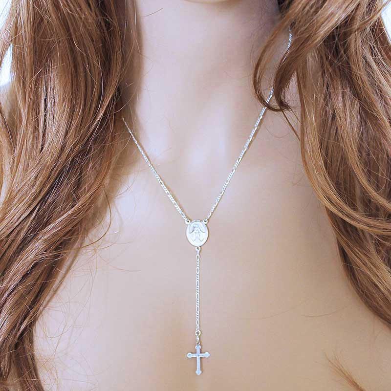 Sterling Silver Cross Y Necklace - Gothic Grace Inc