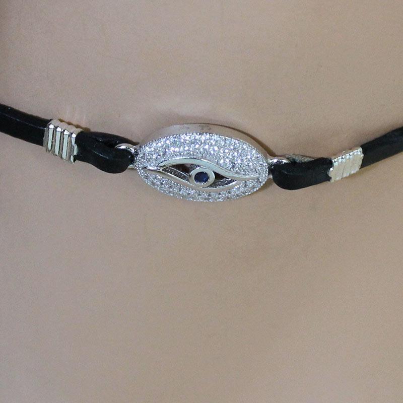 Sterling Silver Evil Eye Choker - Gothic Grace Inc
