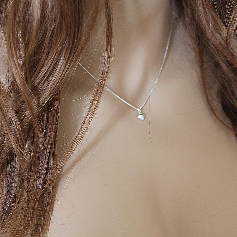 Tiny Silver Heart Necklace - Gothic Grace Inc