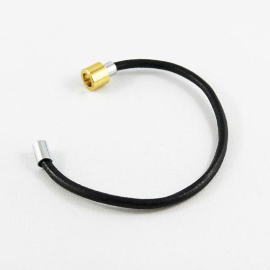 Unisex Black Leather Bracelet with Magnetic Clasp - Gothic Grace Inc