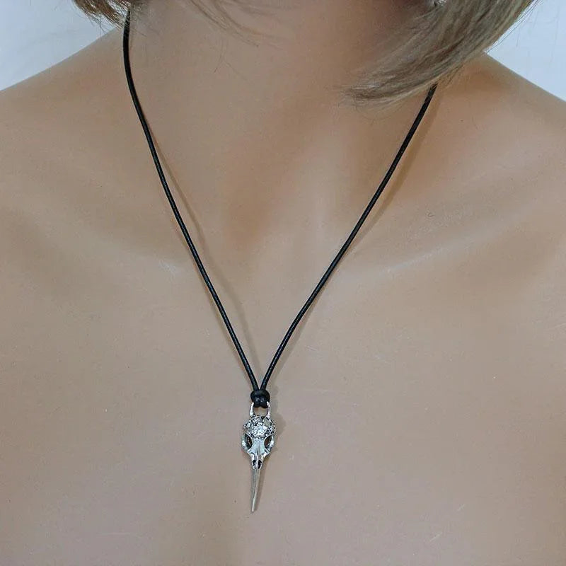 Unisex Silver Gothic Skull Necklace - Gothic Grace Inc
