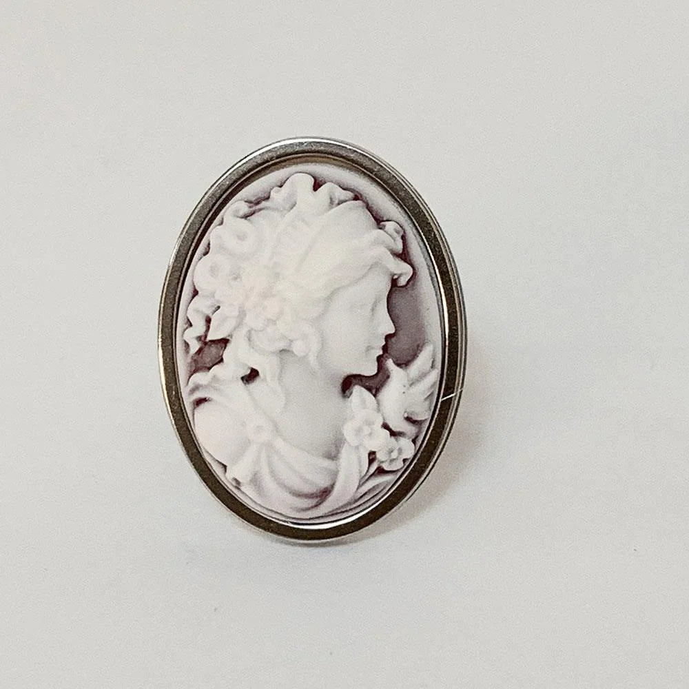 Victorian Grecian Cameo Silver Ring - Gothic Grace Inc