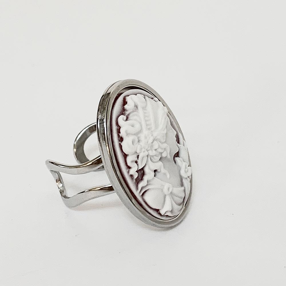 Victorian Grecian Cameo Silver Ring - Gothic Grace Inc