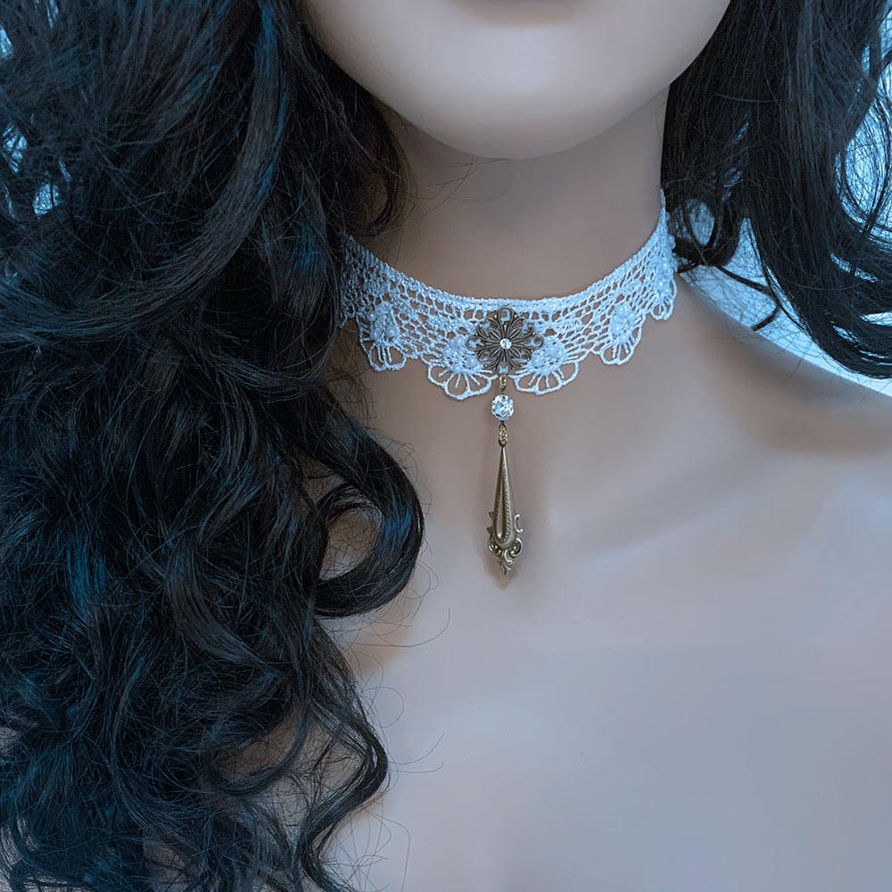 Gothic Victorian Choker Necklace Silver – Fenris